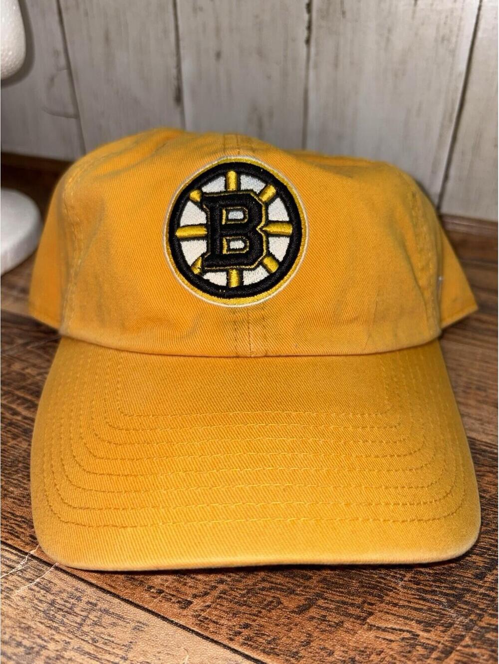 Boston Bruins 47 Brand Clean Up Strapback Adjustable Hat Cap Cotton NHL Yellow
